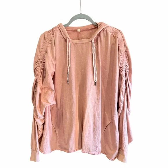 FREE PEOPLE MOVEMENT Cayuga Hooded Tunic Hoodie Sweatshirt Pink Oversized M - Picture 4 of 13